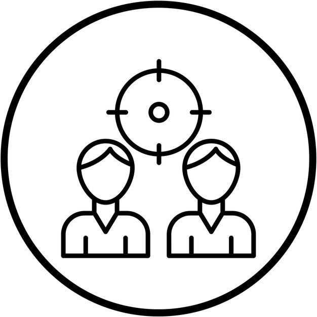 Estilo del icono del grupo de enfoque de diseño vectorial
