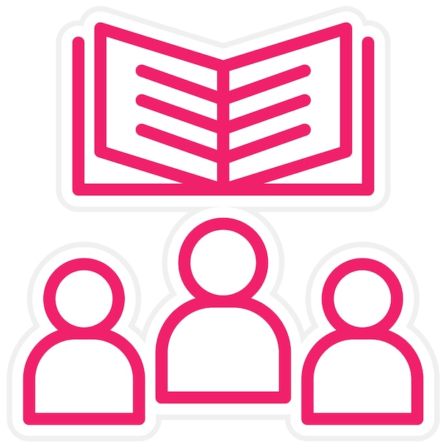 Estilo del icono del grupo de estudio de diseño vectorial