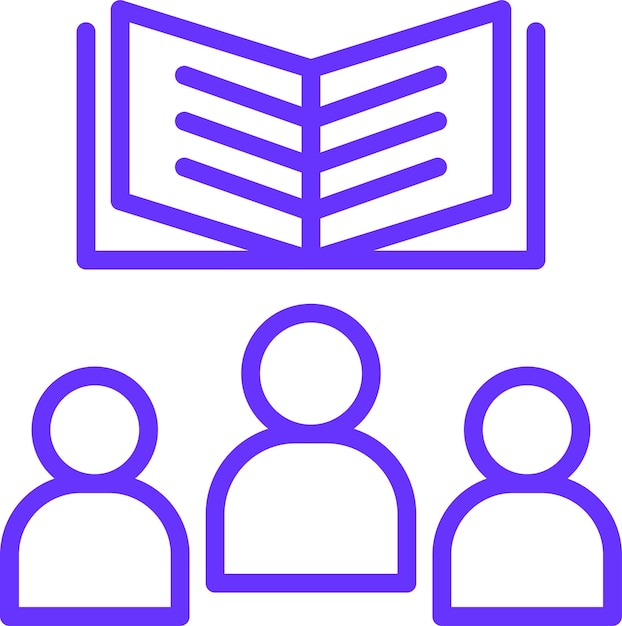 Estilo del icono del grupo de estudio de diseño vectorial