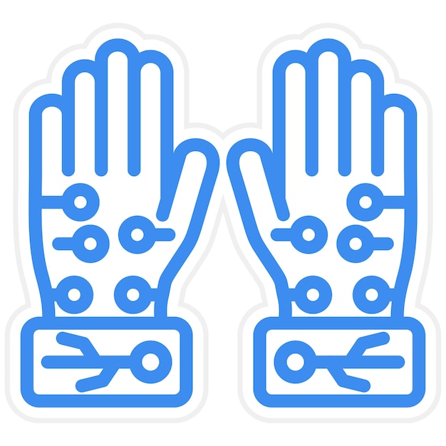 Estilo del icono de los guantes con cable
