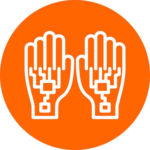 Vector estilo del icono de los guantes con cable