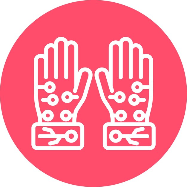 Estilo del icono de los guantes con cable