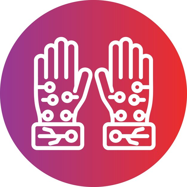 Estilo del icono de los guantes con cable