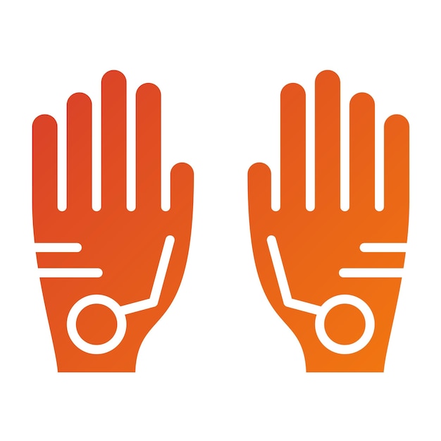 Estilo del icono de los guantes con cable