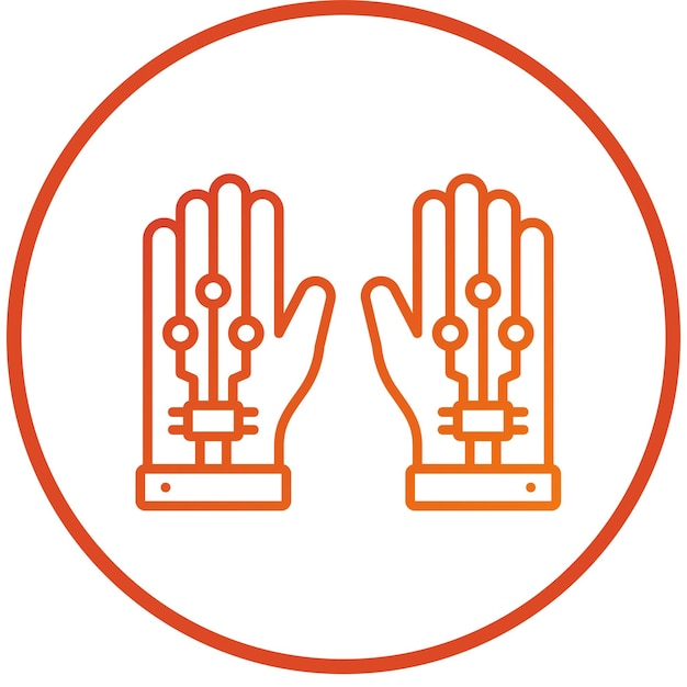 Estilo del icono de los guantes con cable