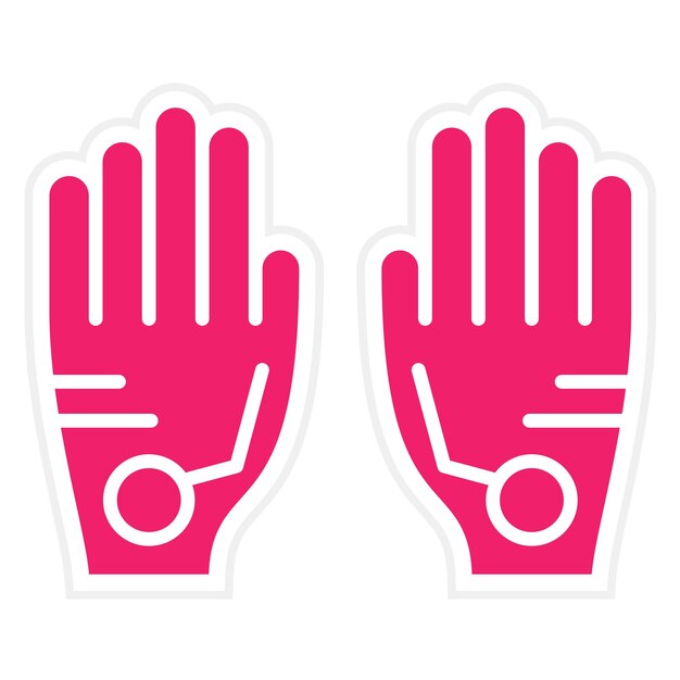 Estilo del icono de los guantes con cable