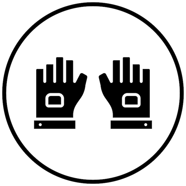 El estilo del icono de los guantes sin dedos