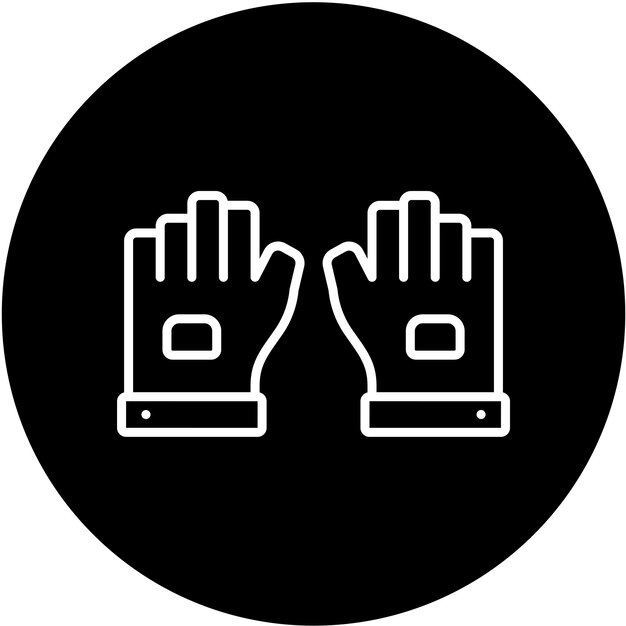 El estilo del icono de los guantes sin dedos