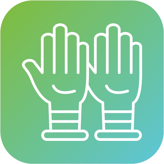 Estilo del icono de los guantes de protección de diseño vectorial