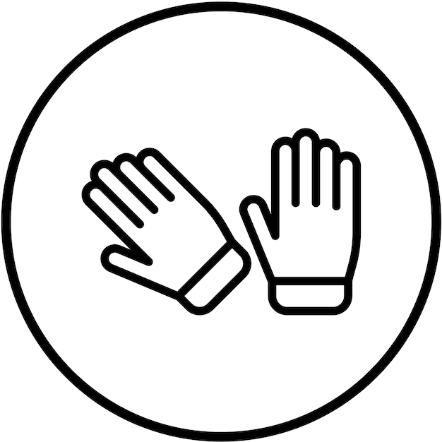 El estilo del icono de los guantes de trabajo de diseño vectorial