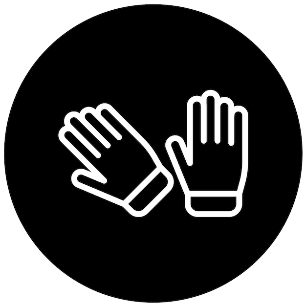 El estilo del icono de los guantes de trabajo de diseño vectorial