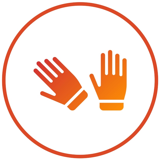 El estilo del icono de los guantes de trabajo de diseño vectorial