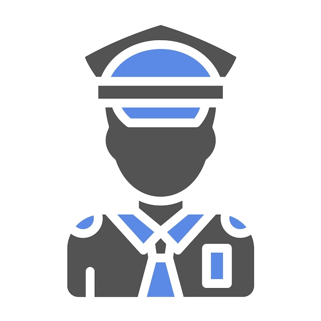 Estilo del icono del guardia de seguridad de diseño vectorial