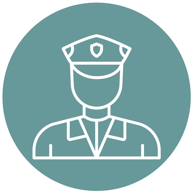 Estilo del icono del guardia de seguridad de diseño vectorial