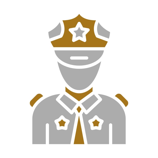 Estilo del icono del guardia de seguridad de diseño vectorial