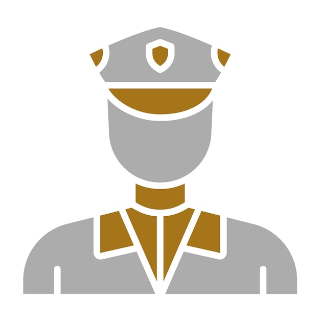 Estilo del icono del guardia de seguridad de diseño vectorial