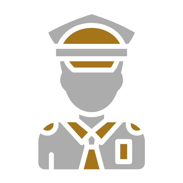 Estilo del icono del guardia de seguridad de diseño vectorial