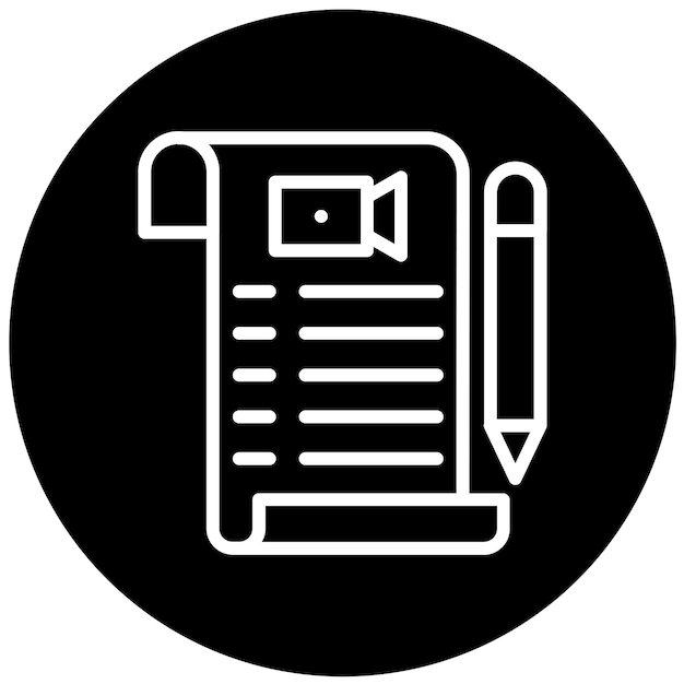 Estilo del icono del guión de diseño vectorial