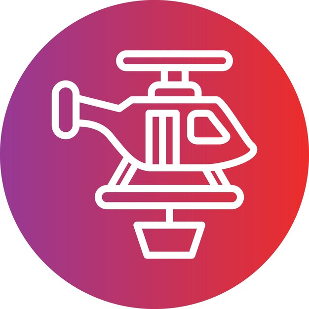 Estilo del icono del helicóptero de bomberos