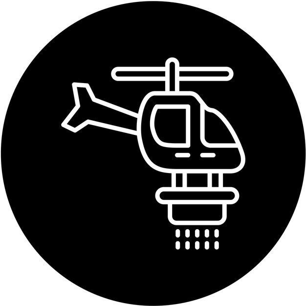 Estilo del icono del helicóptero de bomberos