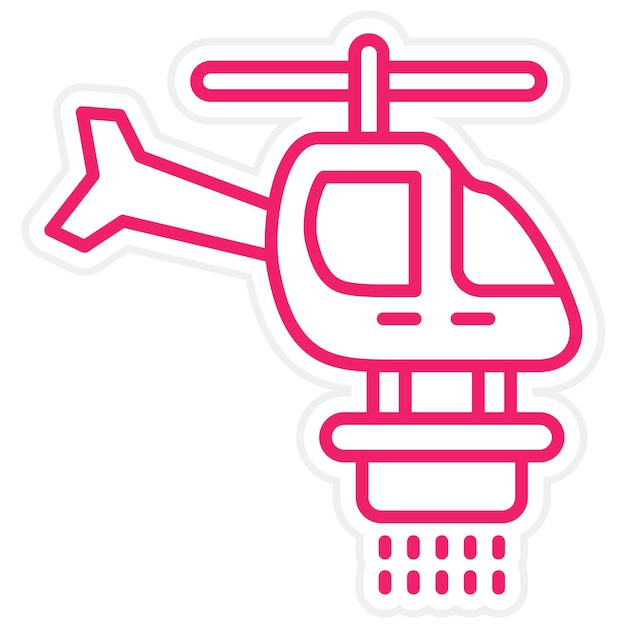 Estilo del icono del helicóptero de bomberos