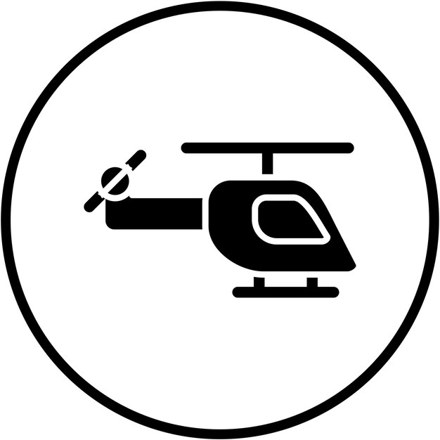 Estilo de icono de helicóptero de diseño vectorial