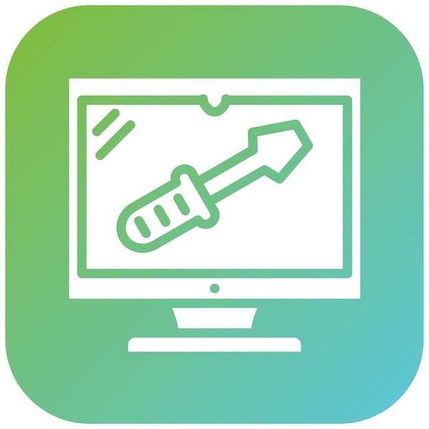 Estilo del icono de la herramienta de diseño vectorial del monitor