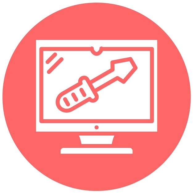 Estilo del icono de la herramienta de diseño vectorial del monitor