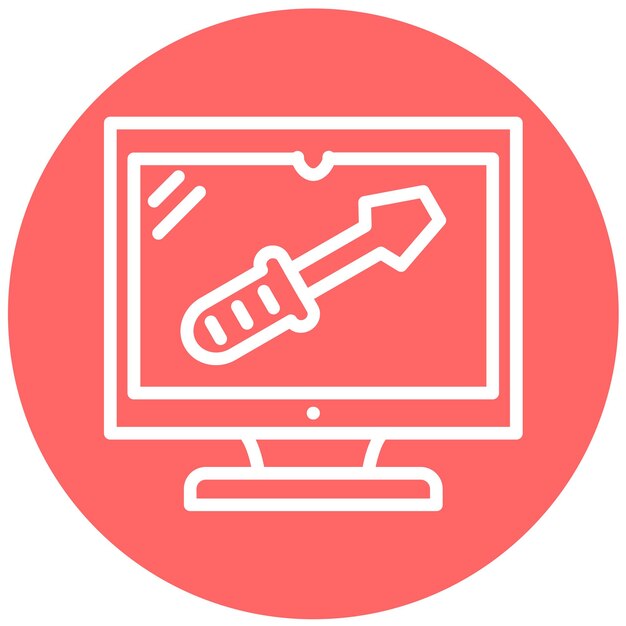 Estilo del icono de la herramienta de diseño vectorial del monitor