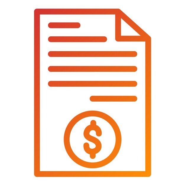 Estilo del icono de la hoja de balance de diseño vectorial
