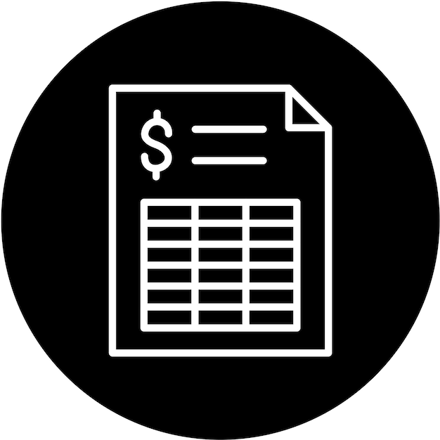Estilo del icono de la hoja de cálculo de diseño vectorial