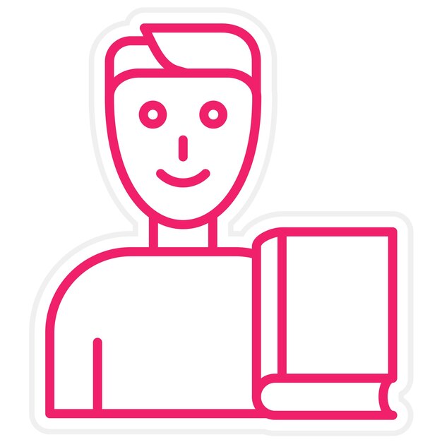 Estilo del icono del hombre de la biblioteca
