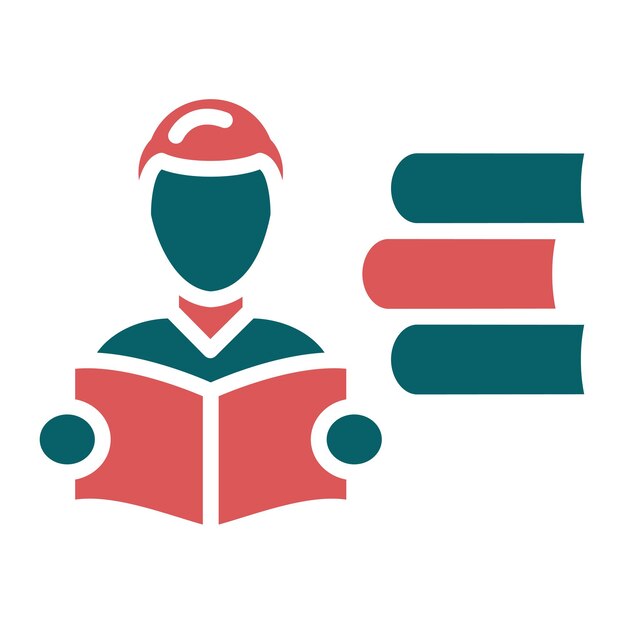 Estilo del ícono del hombre que lee el libro