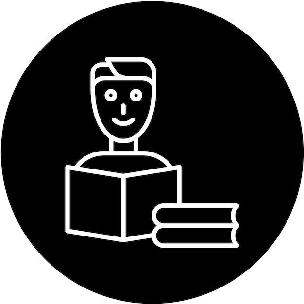 Estilo del ícono del hombre que lee el libro