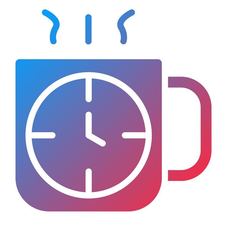 Vector estilo del icono de la hora del café