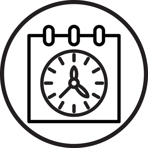 Estilo del icono del horario de diseño vectorial