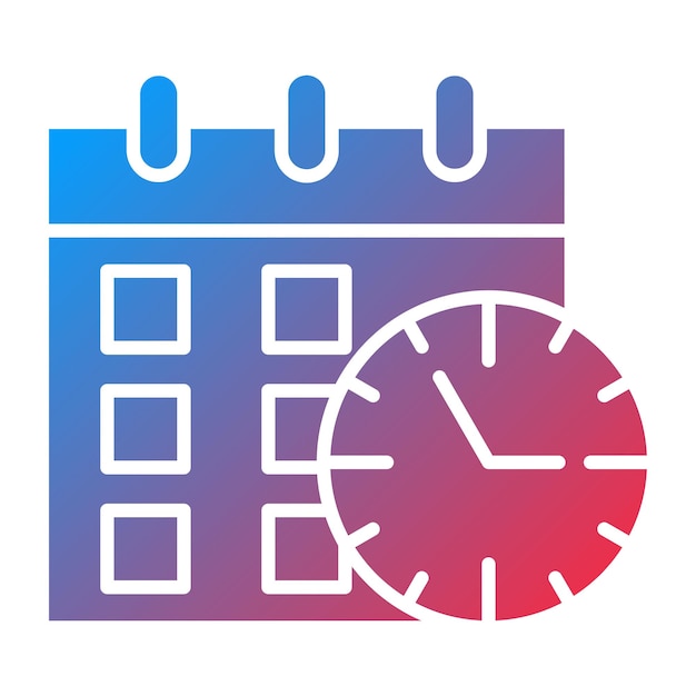 Estilo del icono del horario de diseño vectorial