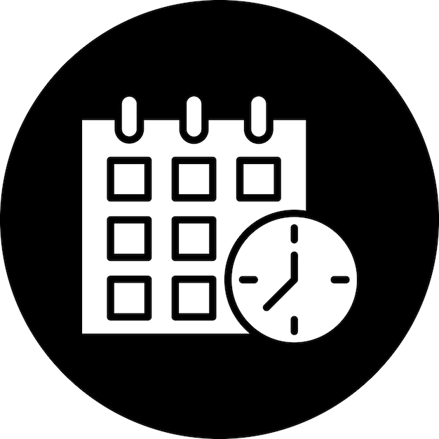 Estilo del icono del horario de diseño vectorial