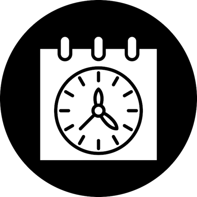 Estilo del icono del horario de diseño vectorial