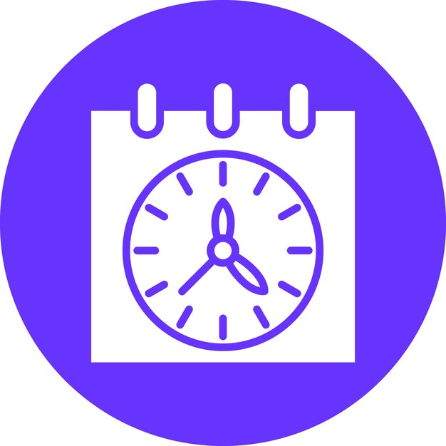 Estilo del icono del horario de diseño vectorial