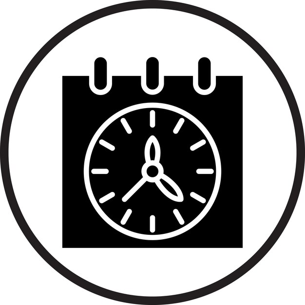 Estilo del icono del horario de diseño vectorial