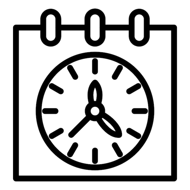 Estilo del icono del horario de diseño vectorial