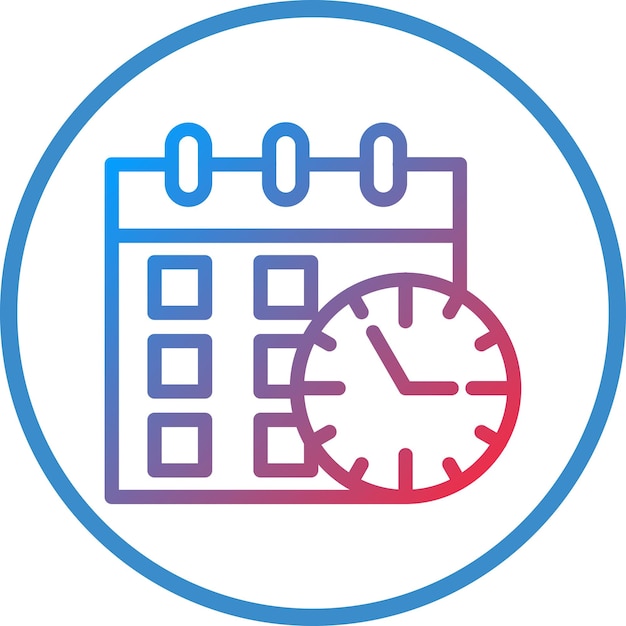 Estilo del icono del horario de diseño vectorial