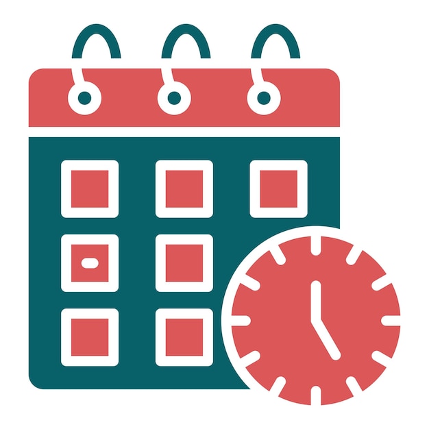 Estilo del icono del horario de diseño vectorial