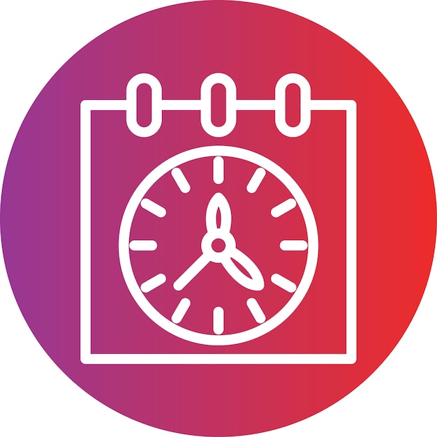 Estilo del icono del horario de diseño vectorial