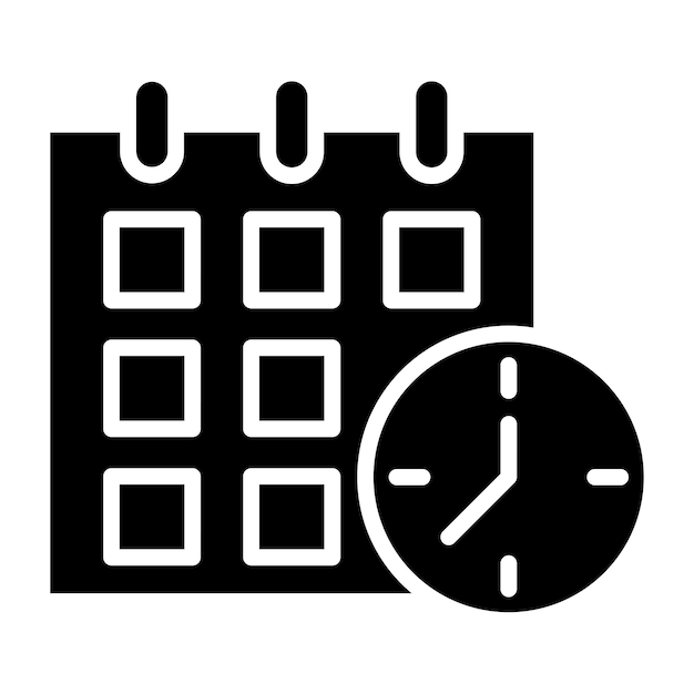 Estilo del icono del horario de diseño vectorial