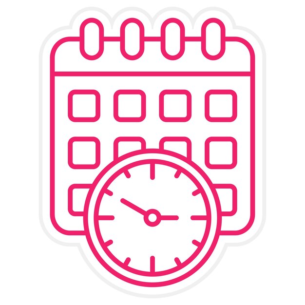 Estilo del icono del horario de diseño vectorial