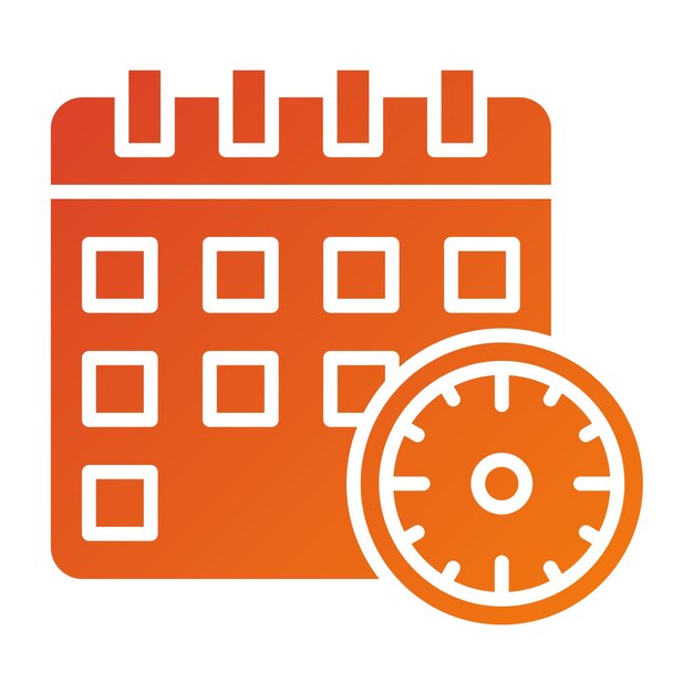 Estilo del icono del horario de diseño vectorial