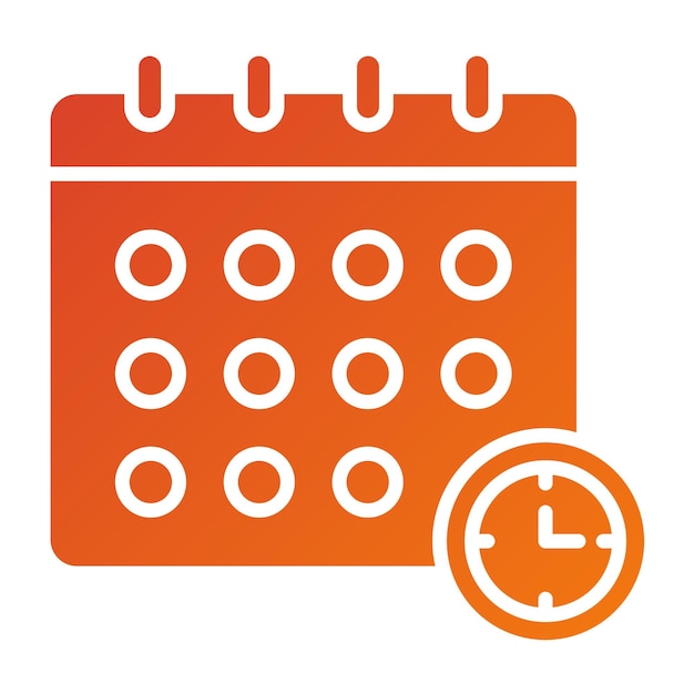 Estilo del icono del horario de diseño vectorial
