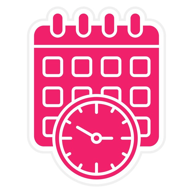 Estilo del icono del horario de diseño vectorial